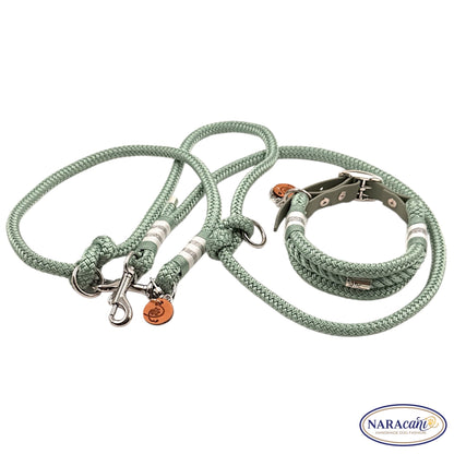 Tau-Halsband und Multifunktionsleine Seegras zusammengelegt, weitere Ansicht