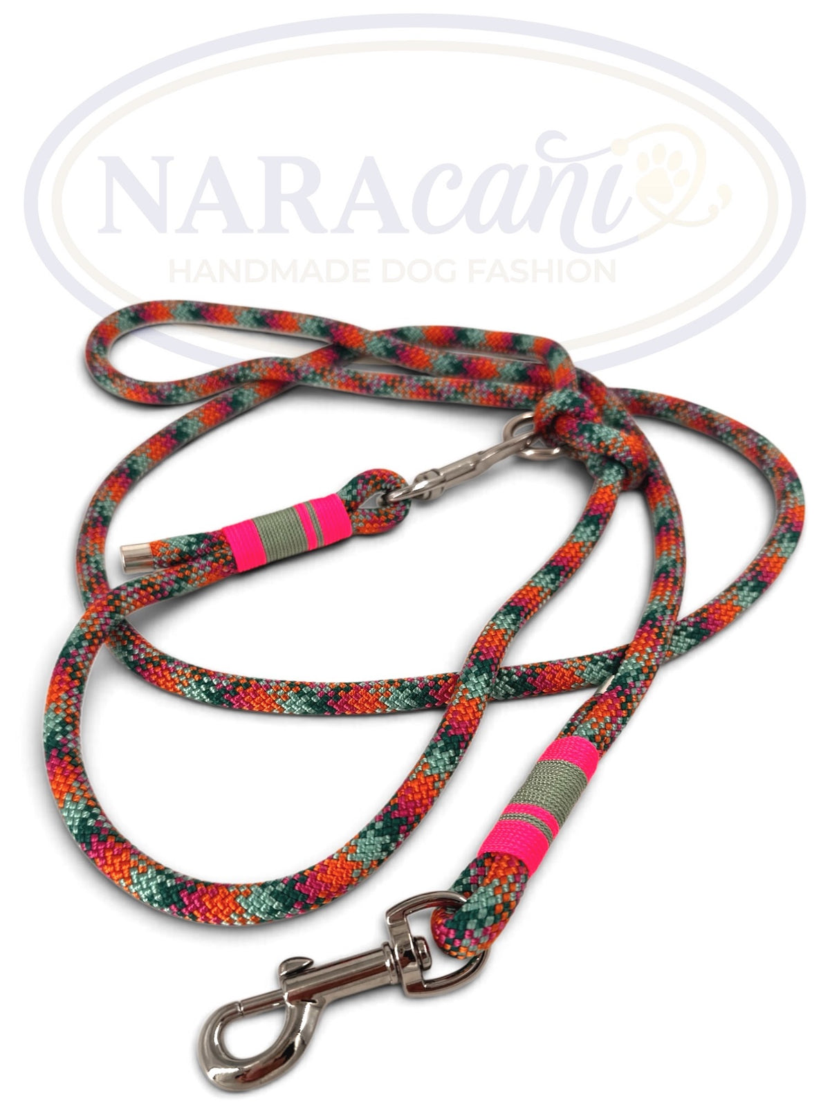 Multifunktionsleine Bohemian aus dem Set, Karabiner und Takelung im Detail