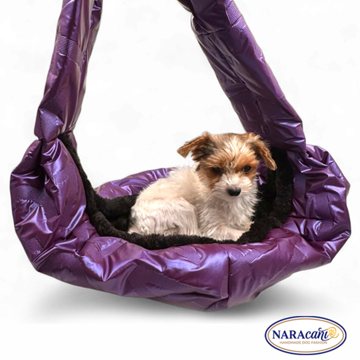Crossover-Gurt der lila Hundetragetasche Viola, Detailansicht