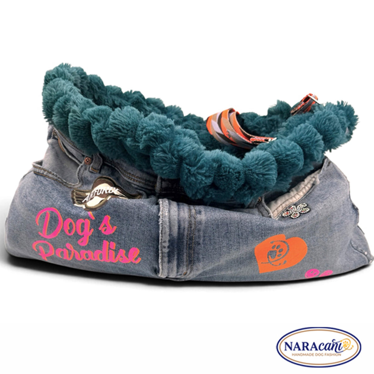 Innenraum der Jeans-Tragetasche Wanda mit 4 cm Memory-Foam-Matratze