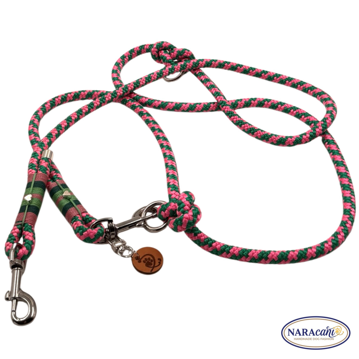 Sparset Multifunktionsleine Neon-Rosa Ice-Minz NARAcani