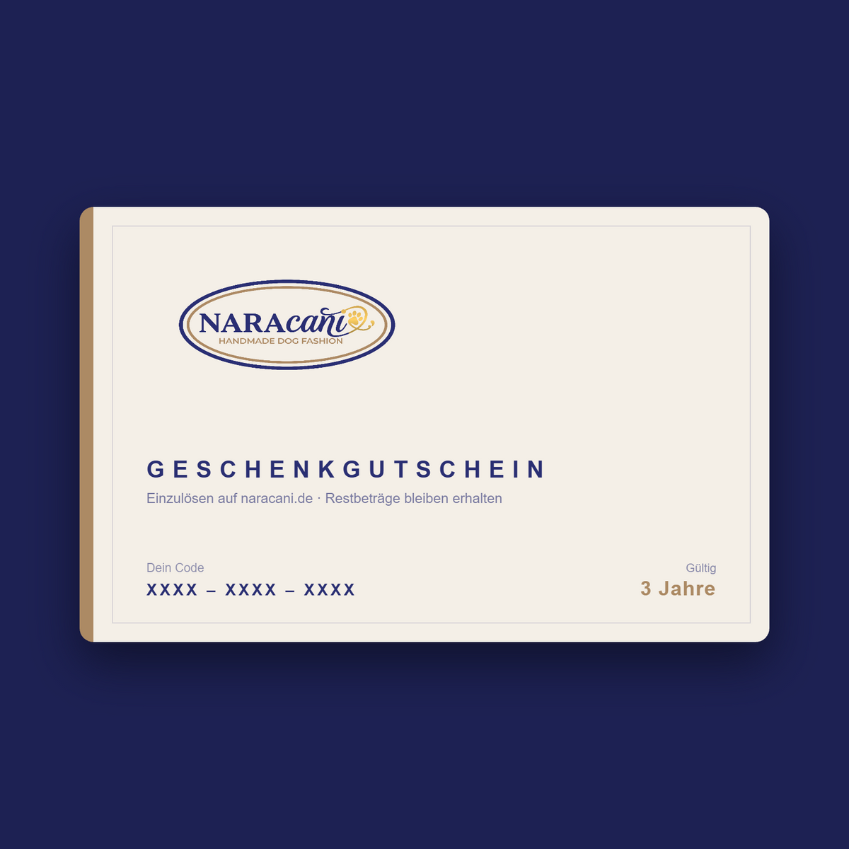 So kommt der NARAcani Geschenkgutschein beim Beschenkten an