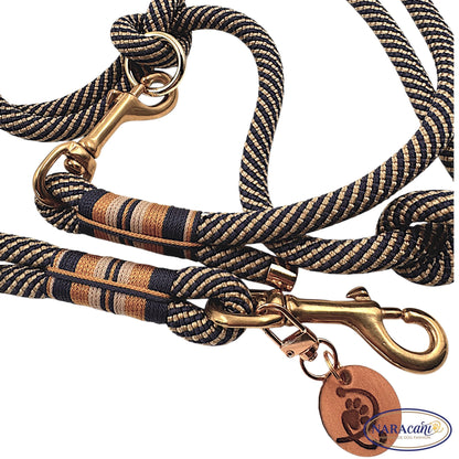 Brezelknoten mit O-Ring an der Multifunktionsleine Marine-Gold im Detail