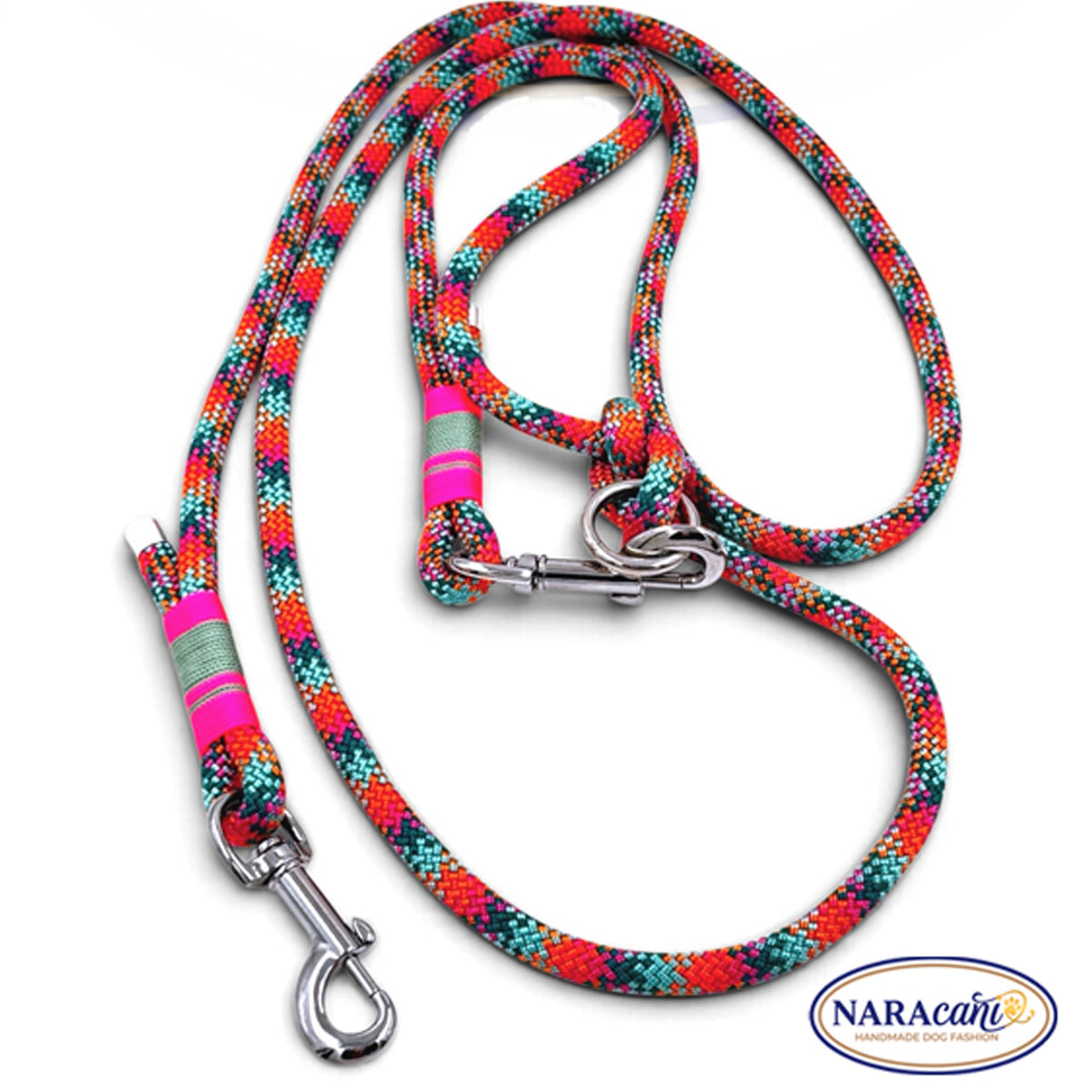 Buntes Bohemian-Paracord der Multifunktionsleine im Materialdetail
