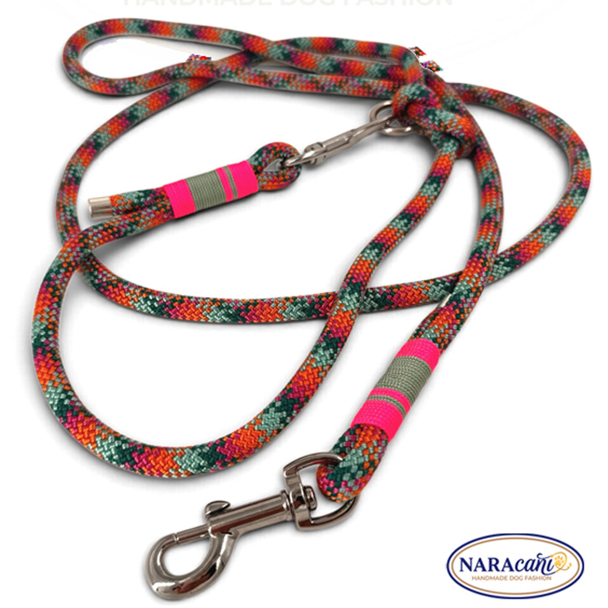 Buntes Bohemian-Paracord der Multifunktionsleine im Materialdetail