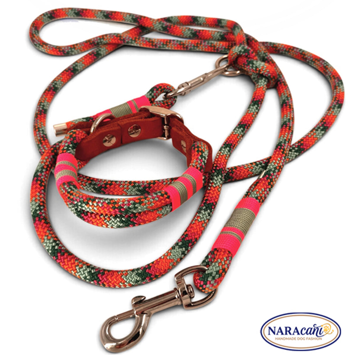 Buntes Bohemian-Paracord in Orange, Petrol, Fuchsia und Türkis im Materialdetail
