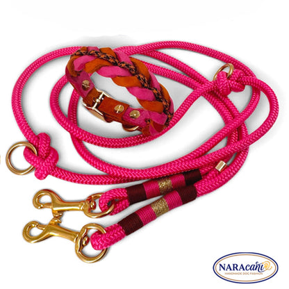Multifunktionsleine Paracord Fuchsia in voller Länge ausgelegt