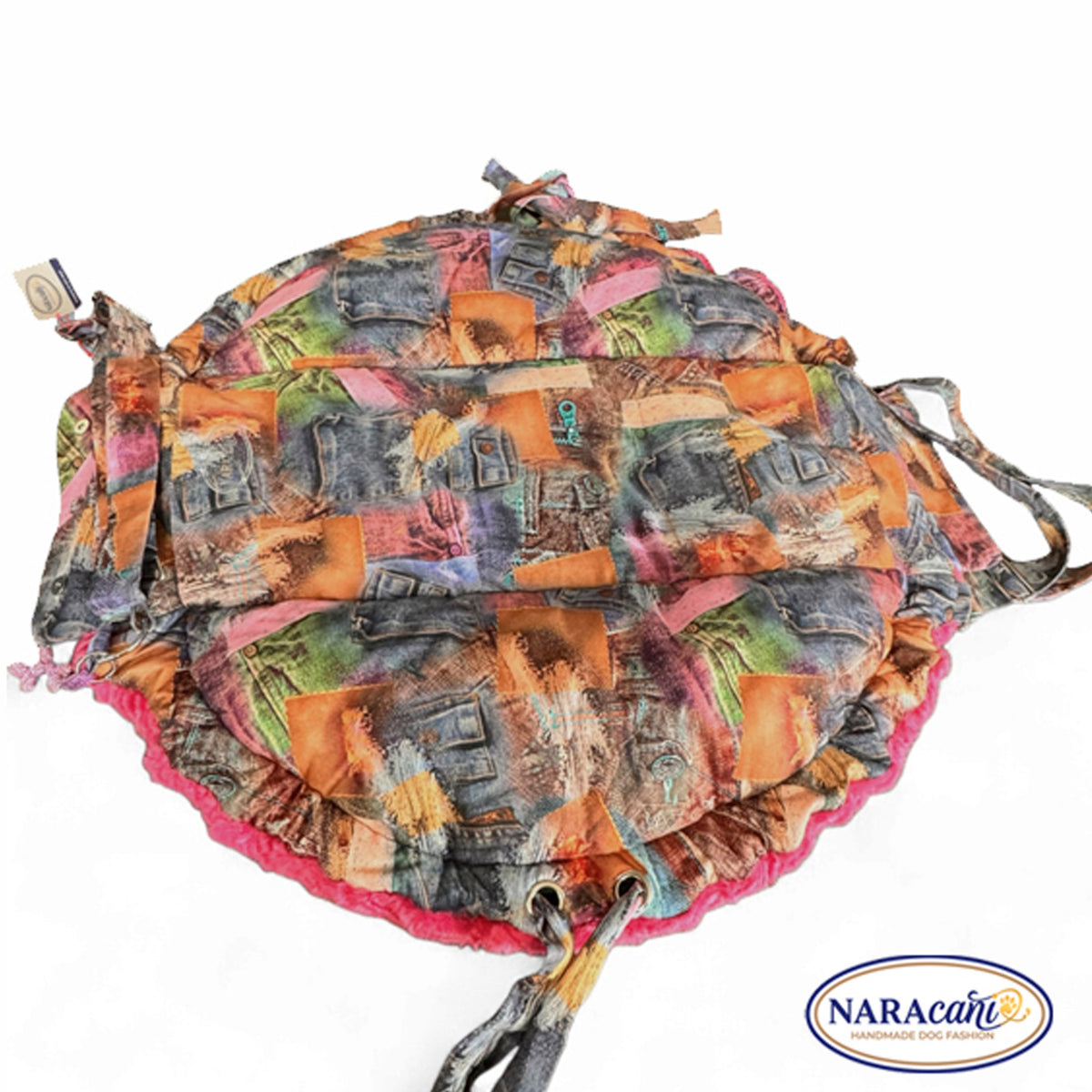 Hundetasche Teddy's Love als Kuschelbett aufgeklappt, Kunstfell sichtbar
